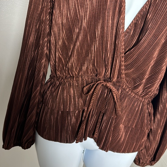 Zara Plisse Pleated Top - Picture 4 of 12